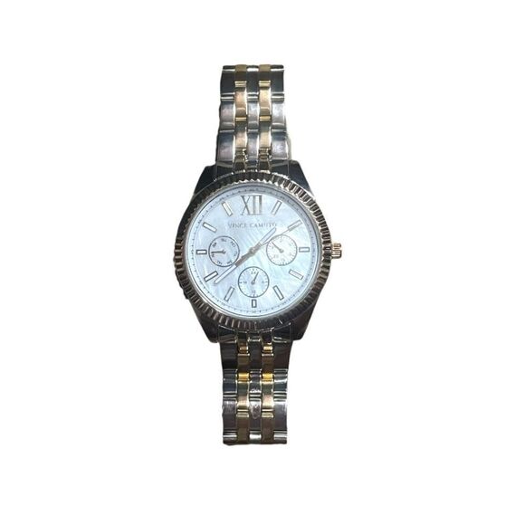 Vince Camuto Men’s Gold Silver Two Toned Multi-Function Watch Mother of Pearl - Picture 1 of 7